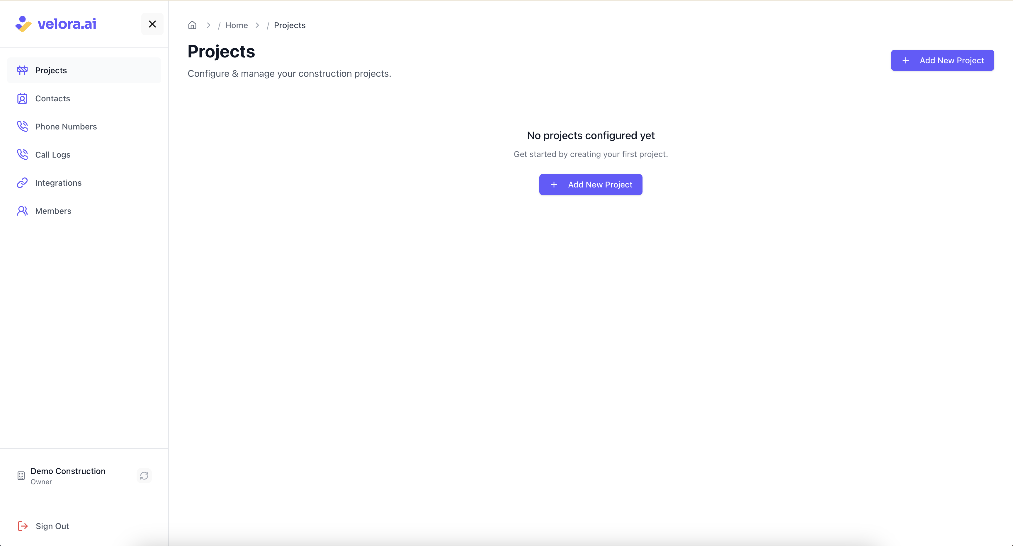 Construction AI project dashboard Home Dashboard for Construction Project Management